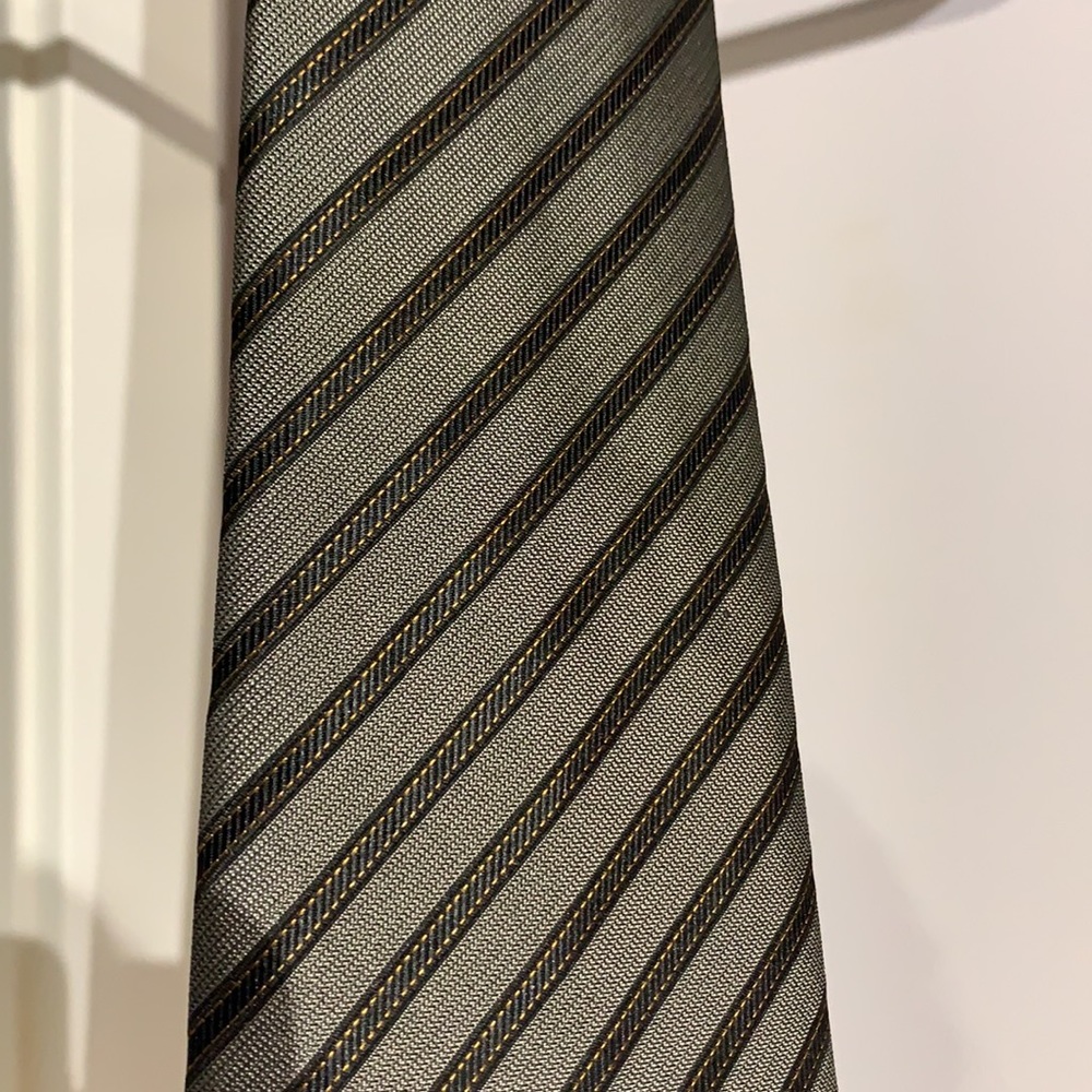 Grey striped tie